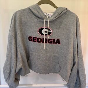 Flying Colors Gray Georgia Cropped Hoodie